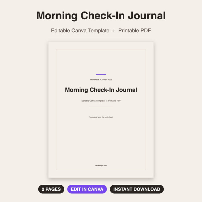 Morning Check-In Journal cover