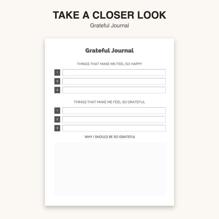 Grateful Journal | Editable Canva Template & Printable PDF