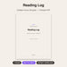 Reading Log cover