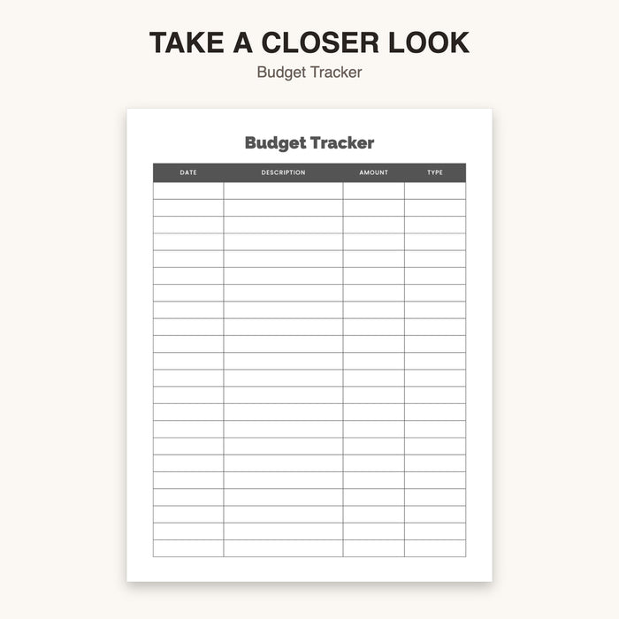 Budget Tracker | Editable Canva Template & Printable PDF