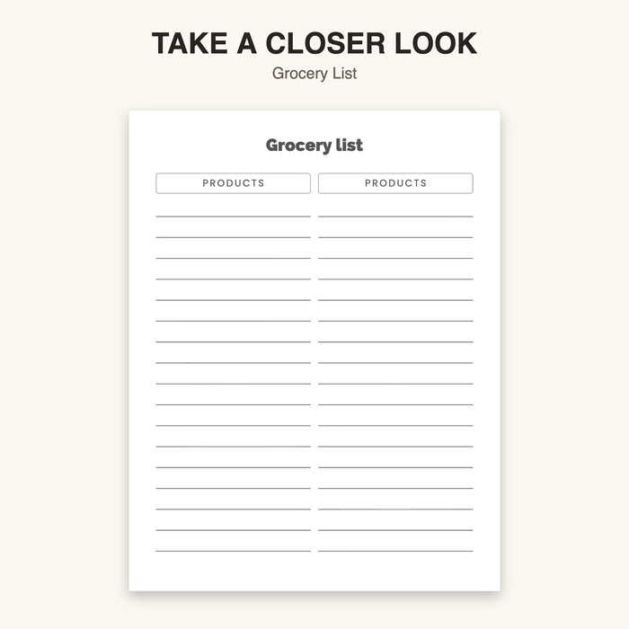 Grocery List | Editable Canva Template & Printable PDF