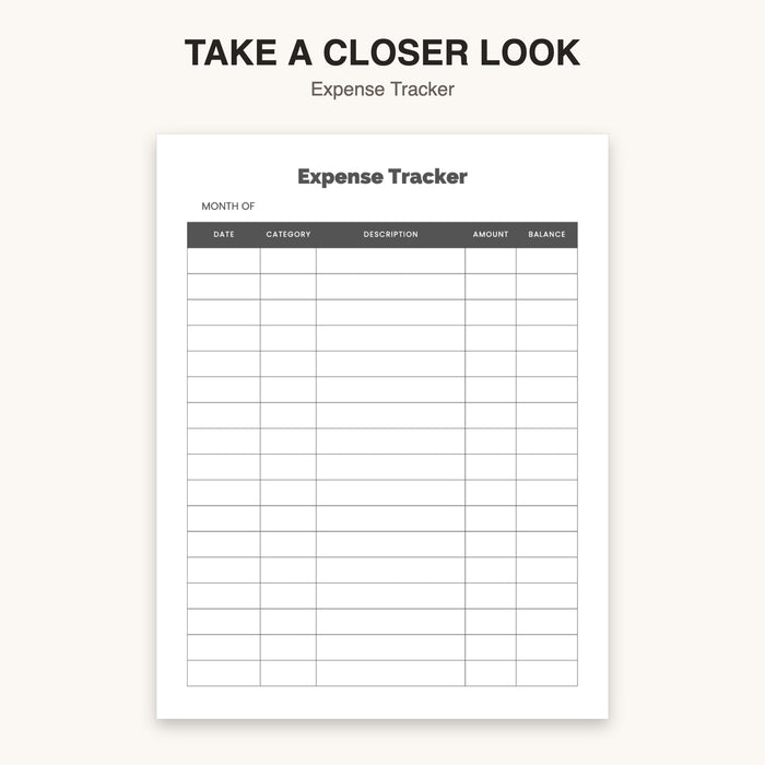 Expense Tracker | Editable Canva Template & Printable PDF