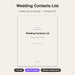 Wedding Contacts List cover