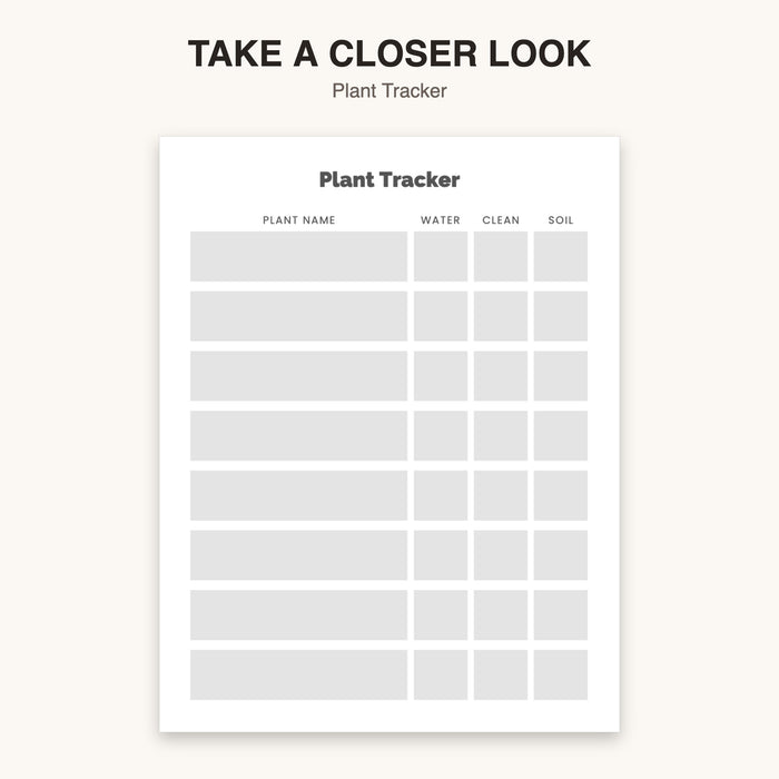 Plant Tracker | Editable Canva Template & Printable PDF