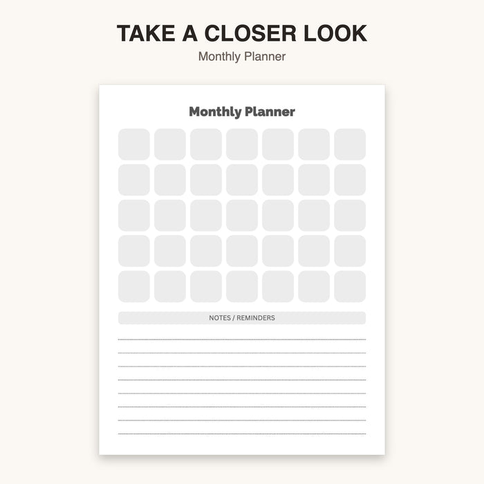 Monthly Planner | Editable Canva Template & Printable PDF