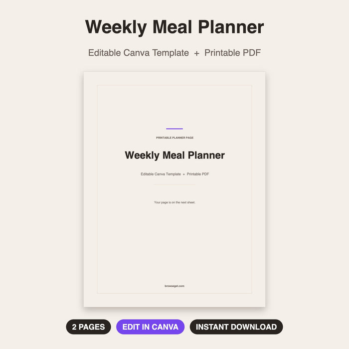 Weekly Meal Planner cover