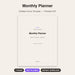 Monthly Planner cover