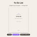 To Do List cover