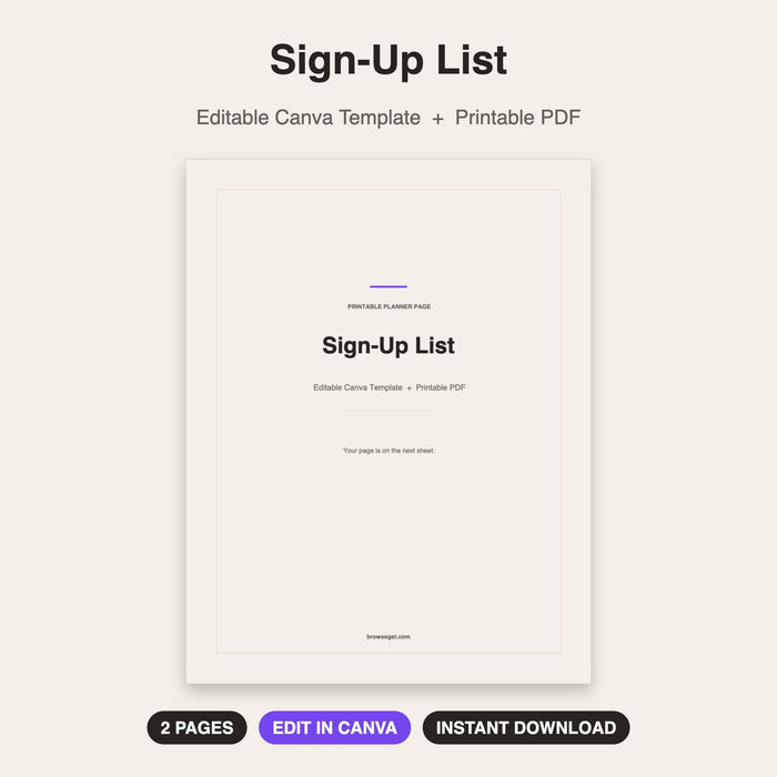 Sign-Up List cover