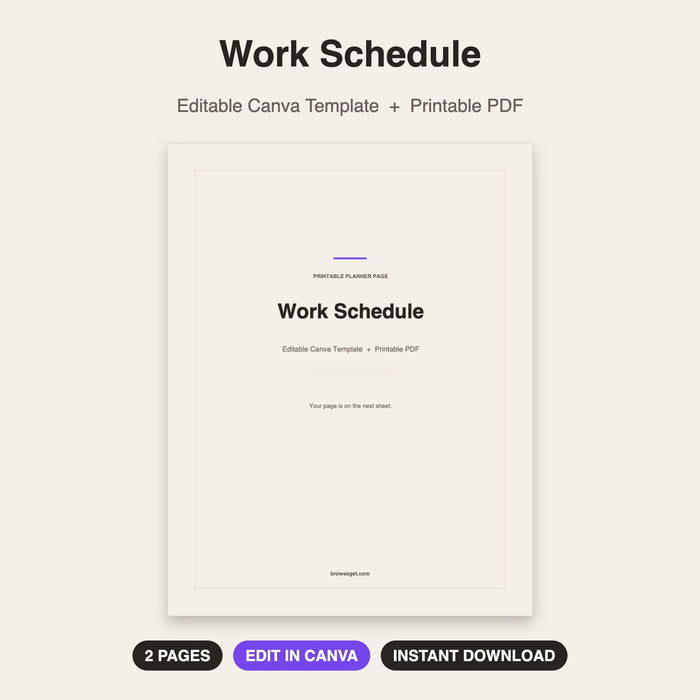Work Schedule cover