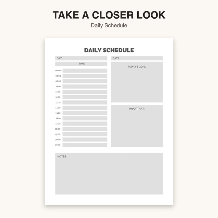 Daily Schedule | Editable Canva Template & Printable PDF