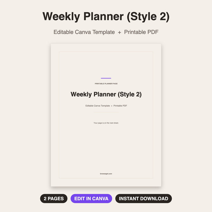 Weekly Planner Style 2 cover