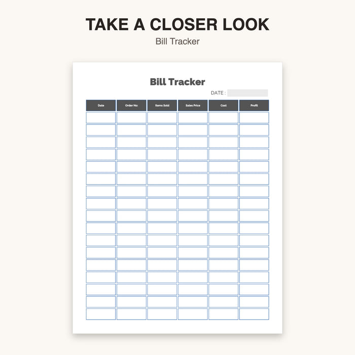 Bill Tracker | Editable Canva Template & Printable PDF