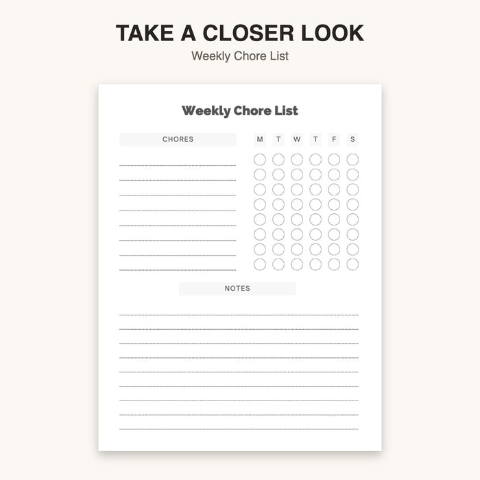 Weekly Chore List | Editable Canva Template & Printable PDF
