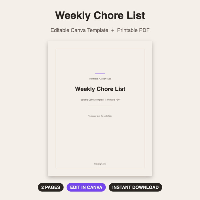 Weekly Chore List cover