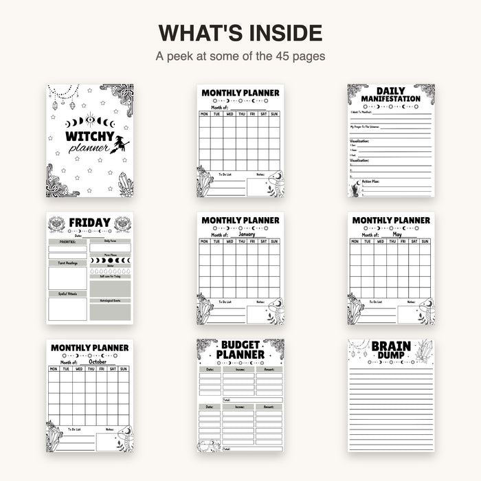 Witchy Planner (Style 2) | Editable Canva Template & Printable PDF