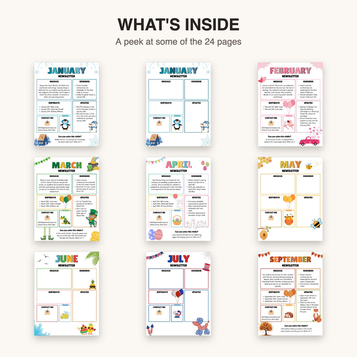 Monthly Newsletter | Editable Canva Template & Printable PDF