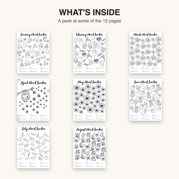 Monthly Mood Tracker | Editable Canva Template & Printable PDF