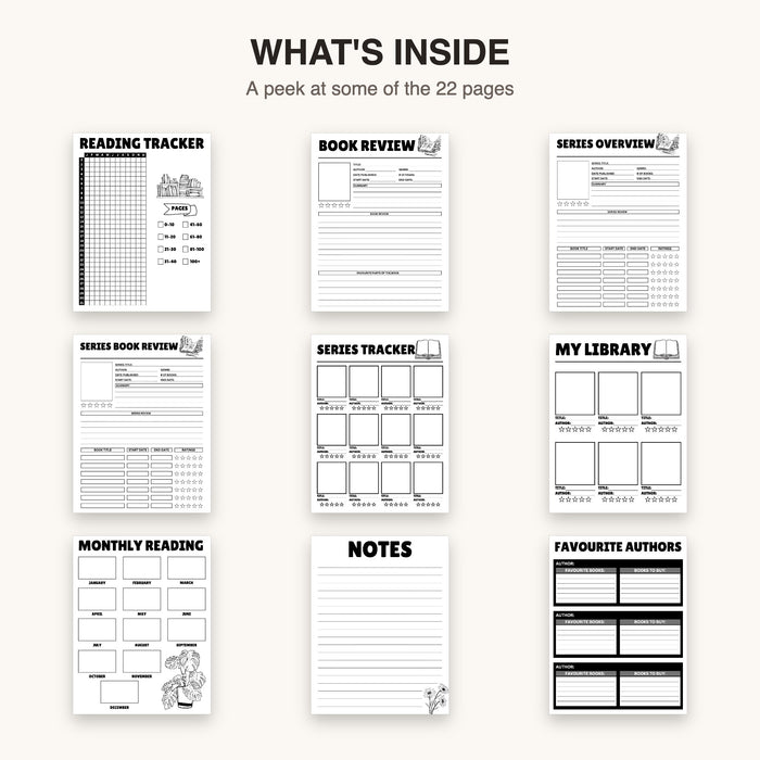 Reading Planner Bundle | Editable Canva Template & Printable PDF