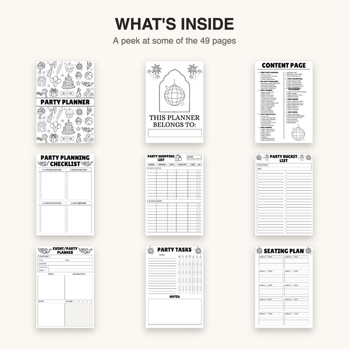 Party & Event Planner | Editable Canva Template & Printable PDF