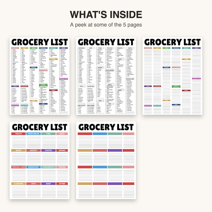 Master Grocery List | Editable Canva Template & Printable PDF