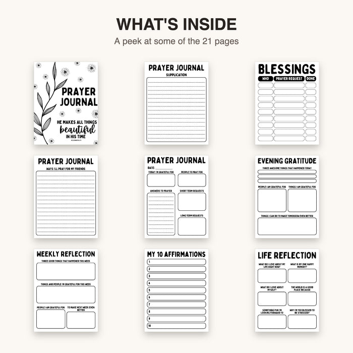 Prayer Journal | Editable Canva Template & Printable PDF