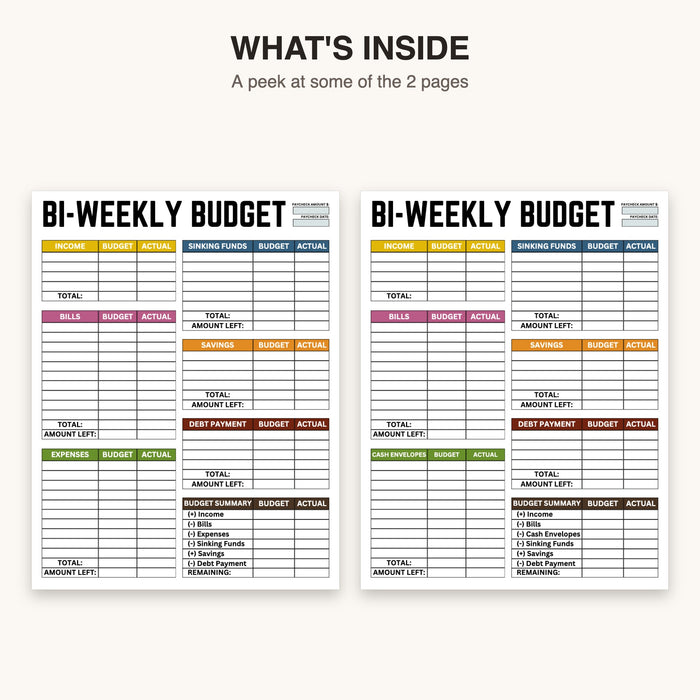 Bi-Weekly Budget Planner | Editable Canva Template & Printable PDF