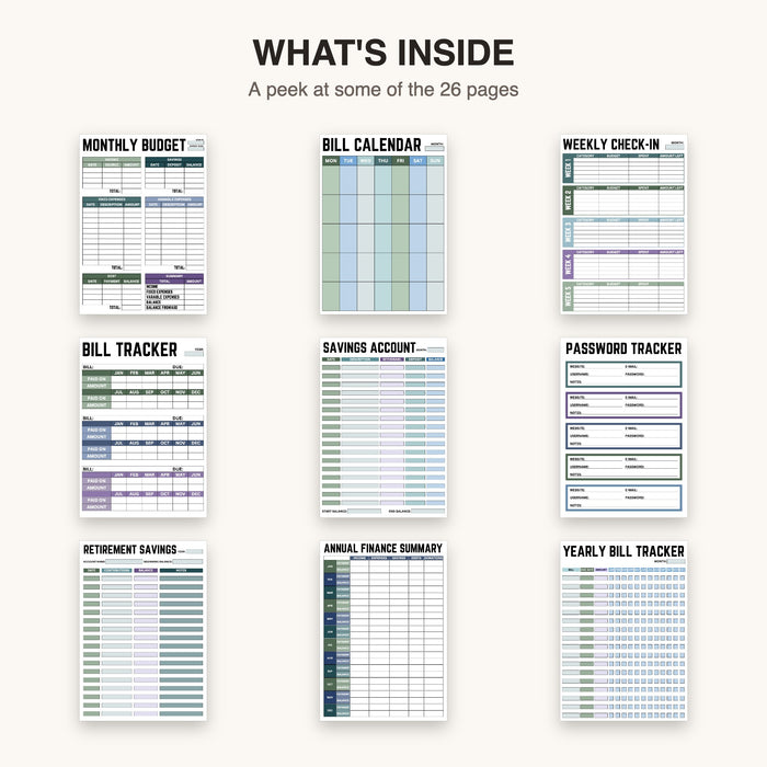 Financial Planner (Style 2) | Editable Canva Template & Printable PDF