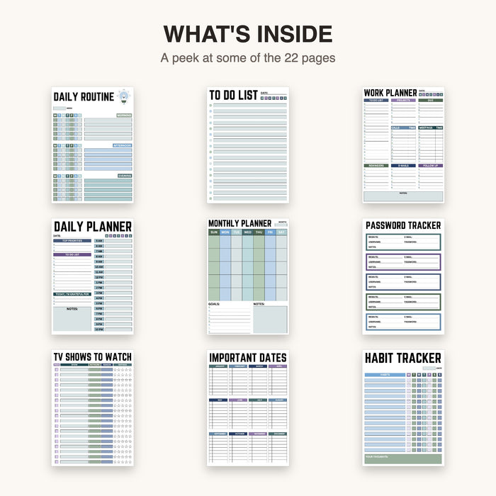 Productivity Planner (Style 2) | Editable Canva Template & Printable PDF