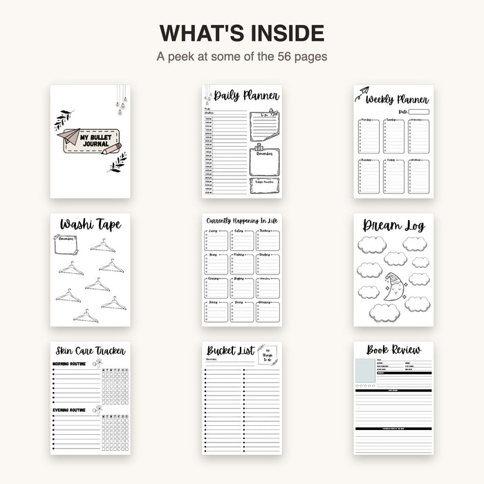 Premade Bullet Journal | Editable Canva Template & Printable PDF