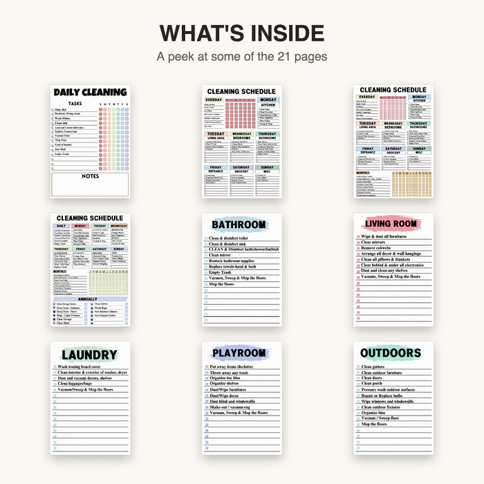 Cleaning Schedule | Editable Canva Template & Printable PDF