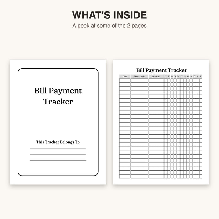 Bill Payment Tracker | Editable Canva Template & Printable PDF