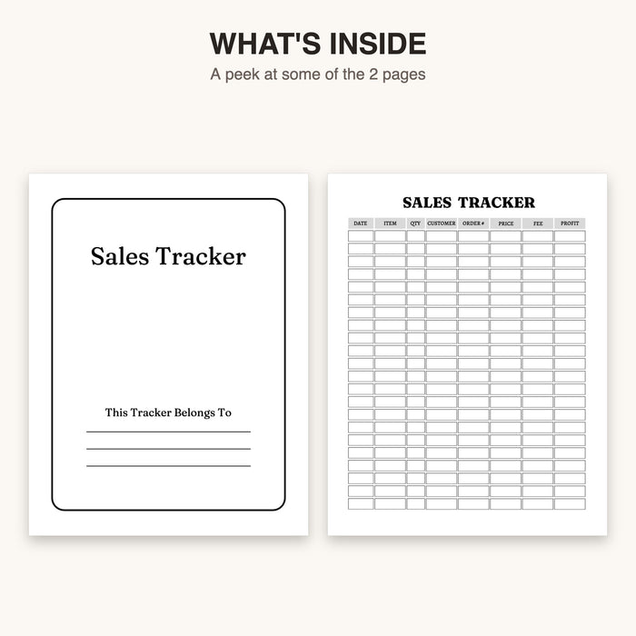 Sales Tracker | Editable Canva Template & Printable PDF