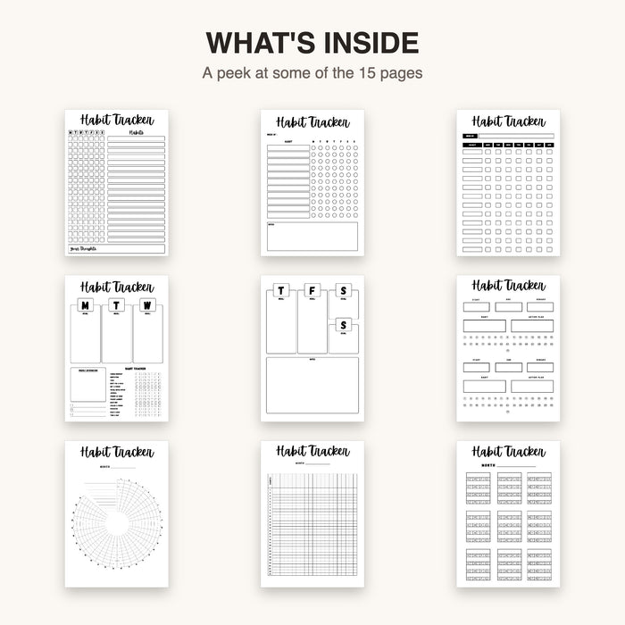 Habit Trackers | Editable Canva Template & Printable PDF