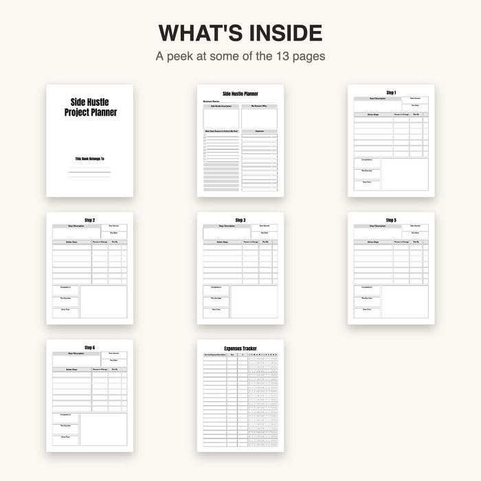 Side Hustle Tracker | Editable Canva Template & Printable PDF