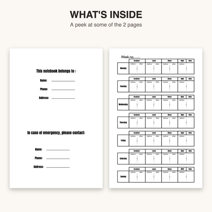 Diabetes Tracker | Editable Canva Template & Printable PDF