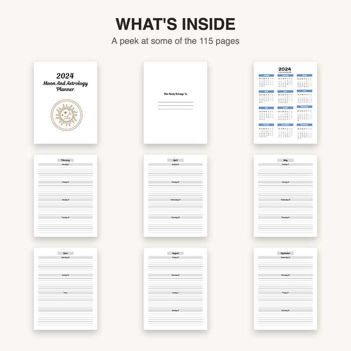 Moon & Astrology Planner (2024 Edition) | Editable Canva Template & Printable PDF