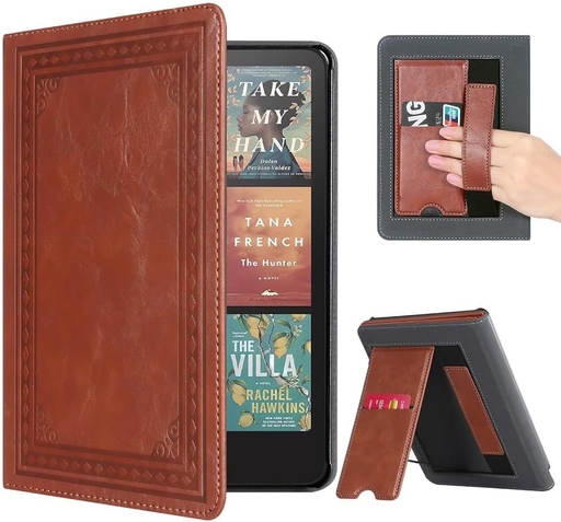 Vintage Kindle Paperwhite & Colorsoft Stand Cover — Brown