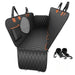 Pet backseat hammock with mesh viewing panel and seat belt