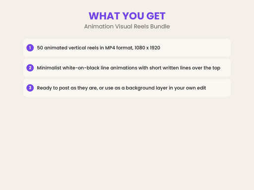 Animation Visual Reels Bundle: 50 Animated Quote Reels for Social Media
