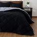 Lightweight Solid Comforter Set (King) with 2 Pillow Shams - 3-Piece Set - Black and Grey - down Alternative Reversible Comforter