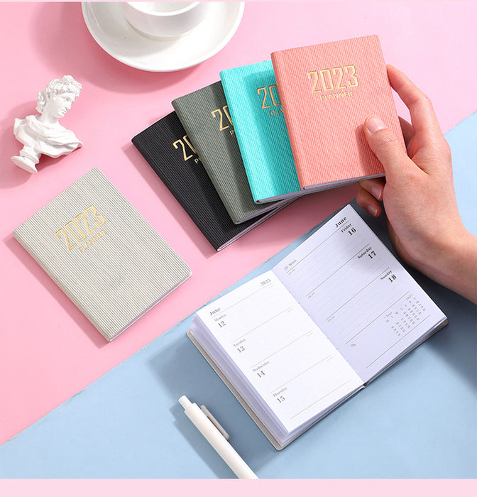 Mini Notebook 2023 365 Days Portable Pocket Notepad Daily Weekly Agenda Planner