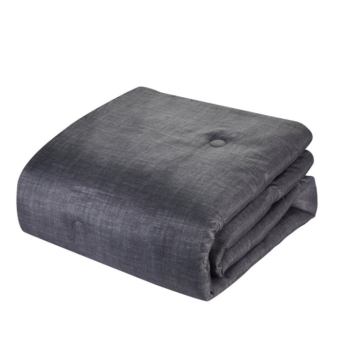 Mainstays Grey 10 Piece Bed in a Bag Comforter Set with Sheets, Queen