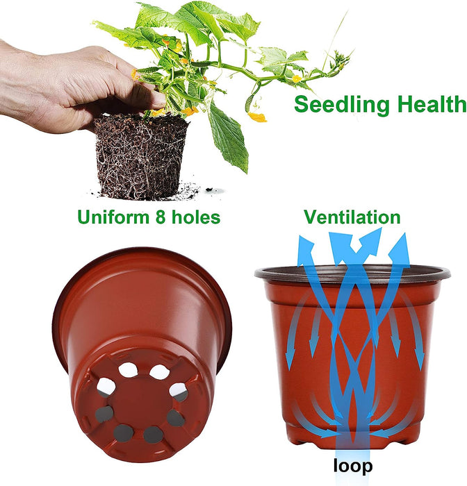 110 Pcs 4" Plastic Plants Nursery Pot,Seed Starting Pots