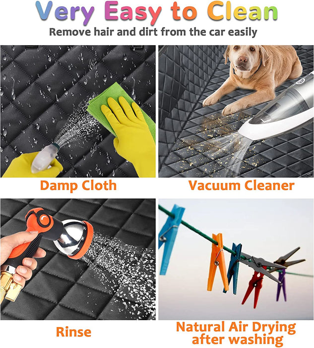 Upgraded Dog Seat Covers with Mesh Visual Window 100% Waterproof Dog Car Seat Cover Nonslip Pet Seat Cover for Back Seat with Storage Pockets, Washable Dog Hammock for Cars Trucks and Suvs