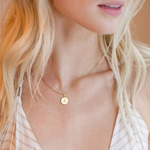 14K Rose Gold Plated Letter Necklace for Women | Gold Initial Necklace for Girls