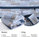 Quilt Queen Size 100% Cotton Queen Size Quilts Blue Beige White Bedspreads Plaid Quilts Lightweight Soft Breathable Bedding Sets for All Season, 3 Piece