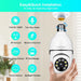 Security Wireless Camera Wifi 1080P Smart for Home Surveillance Screw into the E27 Socket Spotlight Alarm Color Night Vision Two-Way Talk Motion Alarm PTZ 360 Degree(2Packs with 64 SD Cards