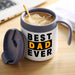 Dad Mug,Gift for Dad and Men, Best Dad Ever Mug, Insulated Travel Tea Mug with Handle and Lid, Dad Mug for Birthday Christmas Fathers Gifts Day from Wife Daughter Son.