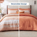 Bedsure Bed in a Bag Full Size 7-Piece Burnt Orange White Striped Bedding Comforter Sets All Season Bed Set, 2 Pillow Shams, Flat Sheet, Fitted Sheet and 2 Pillowcases